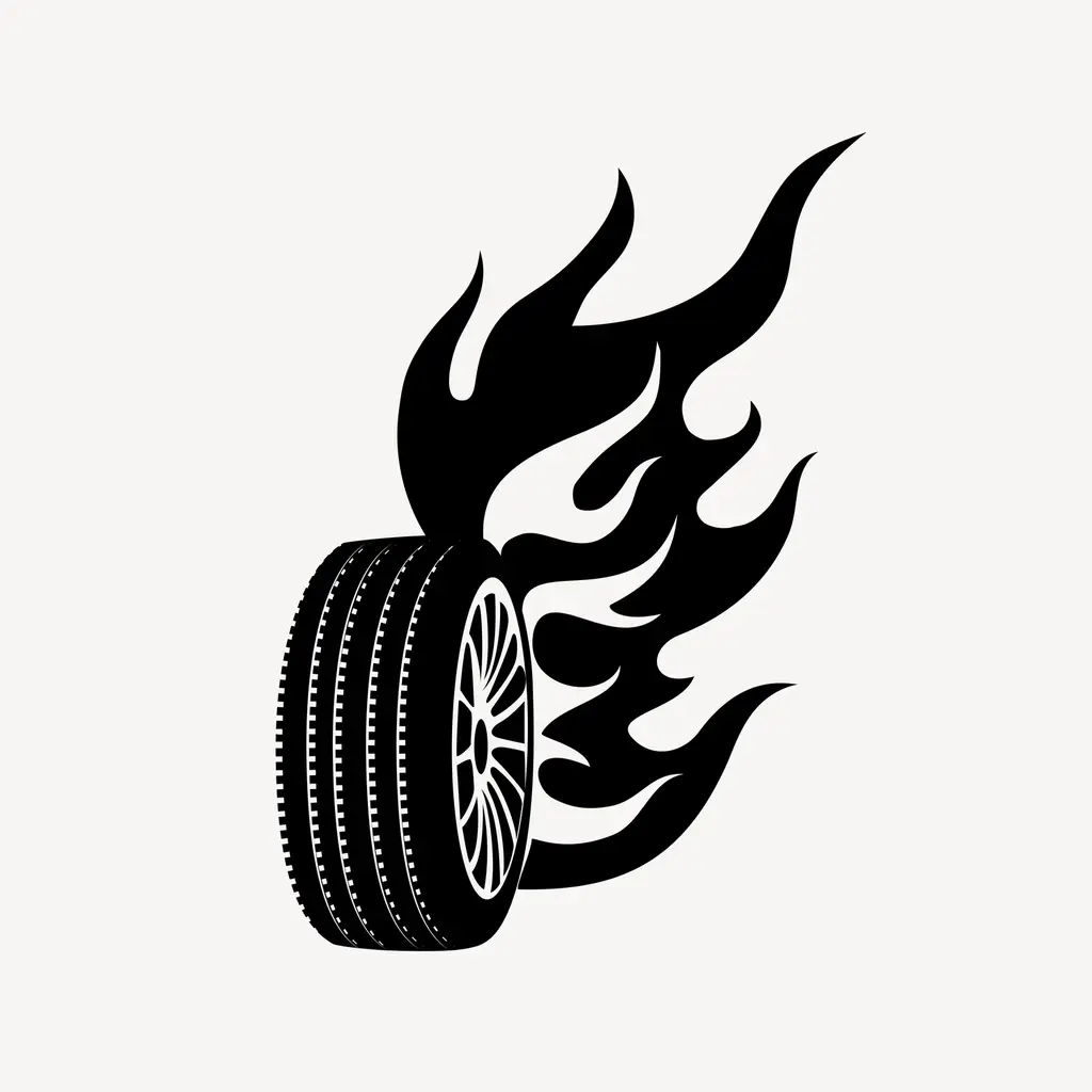 Hot tire silhouette illustration